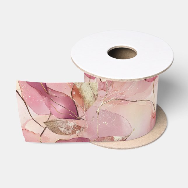 Ruban En Satin Mariage Lavage Rose Doré (Bobine)