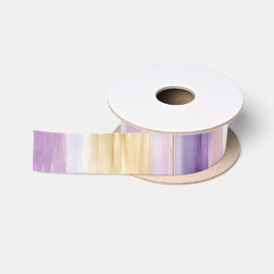 Ruban En Satin Mariage Romantique Fleur de Iris Violet Crème Rayu