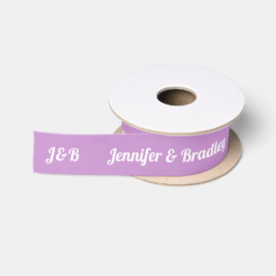 Ruban En Satin Mariage Simple Monogramme Nom élégant Personnalisé