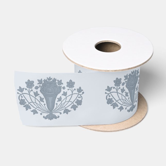 Ruban En Satin Marie Antoinette Mariage Rococo Dusty Blue (Bobine)