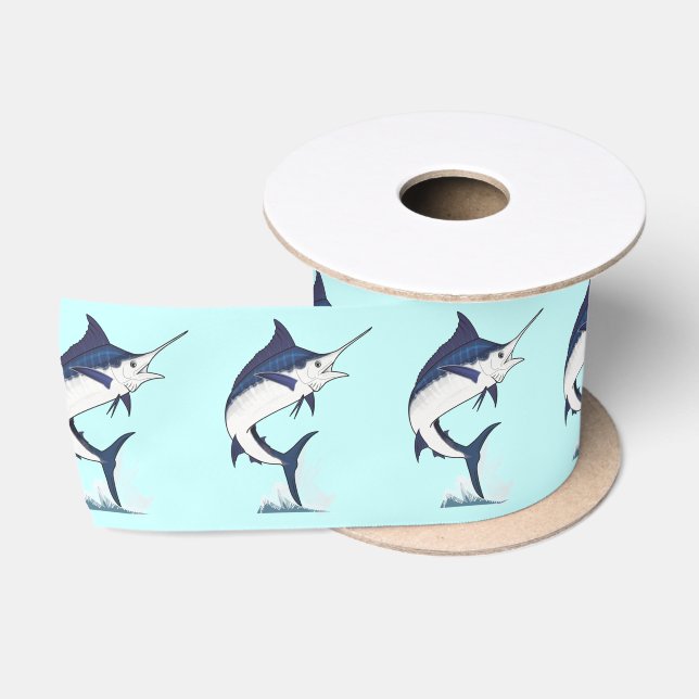 Ruban En Satin Marlin bleu atlantique (Bobine)