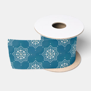 Ruban En Satin Marocain Portugais Bleu Azulejos Motif Carrelage