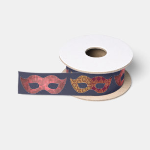 Ruban En Satin Masques de mascarade de Bourgogne motif