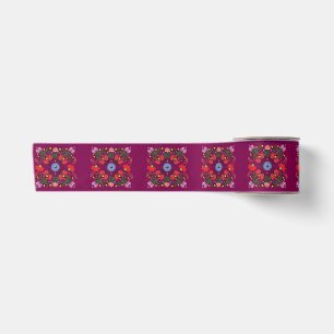 Ruban En Satin Matyo Abstrait motif floral Folk