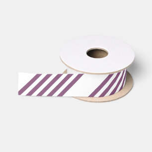Ruban En Satin Mauve violet blanc cinq bandes motif