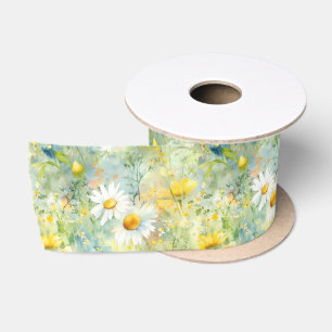 Ruban En Satin Meadow Fleurs sauvages Élégant été Nature Boho
