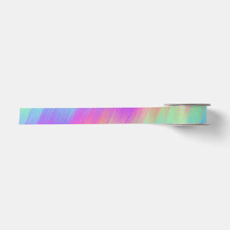 Ruban En Satin mélange arc-en-ciel rayé :