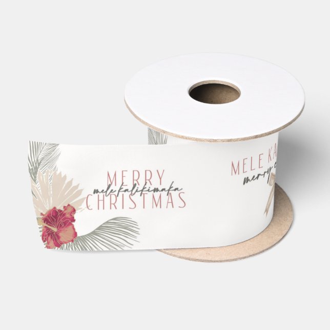 Ruban En Satin Mele Kalikimaka, Noël Hawaïen (Bobine)