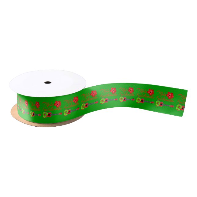 Ruban En Satin Mele Kalikimaka Ukulele (Bobine)