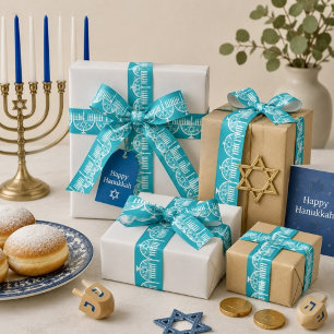 Ruban En Satin Menorah en filigrane