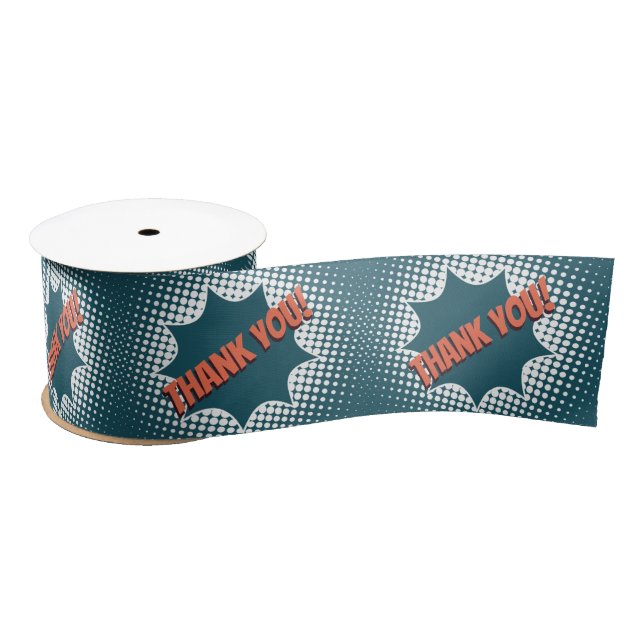 Ruban En Satin Merci! Bleu bulle vocale (Bobine)