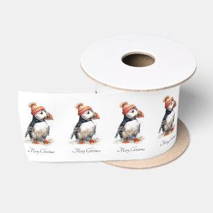 Ruban En Satin Merry Puffin, personnalisé