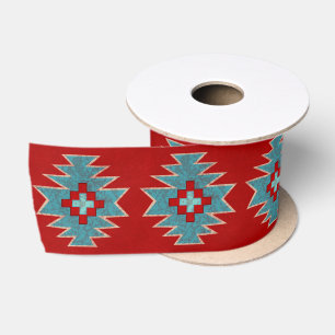 Ruban En Satin Mesas sud-ouest Rouge & Turquoise 3"