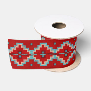 Ruban En Satin Mesas sud-ouest Rouge & Turquoise 3"