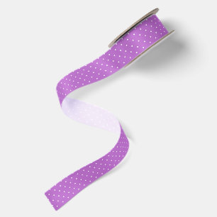 Ruban En Satin Micro pois blanc - Orchidée violet