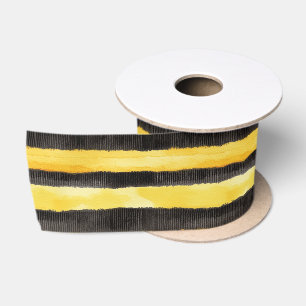Ruban En Satin Miel Abeille Noir Or Jaune Noël