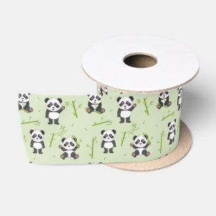 Ruban En Satin Mignon motif d'animaux Kawaii ours panda bambou