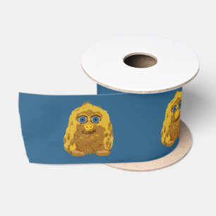 Ruban En Satin Mignon Pied Jaune Avec Grands Yeux Bleus