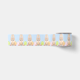 Ruban En Satin Mignonne lapin avec oeufs de Pâques Bleu