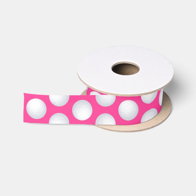 Ruban En Satin Mini Golf Balls Anniversaire Fête Enfants Rose (Bobine)