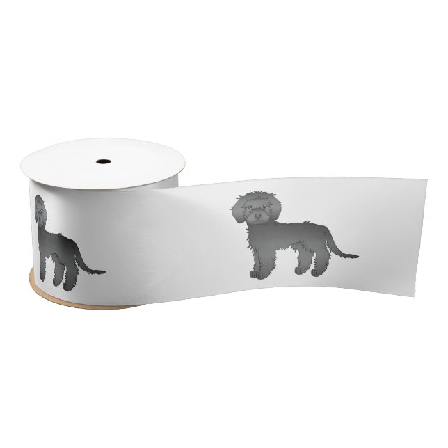 Ruban En Satin Mini noir Goldendoodle mignon chien de dessin (Bobine)