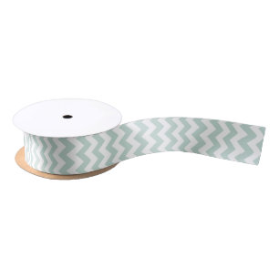 Ruban En Satin Mint vert et blanc moderne Chevron