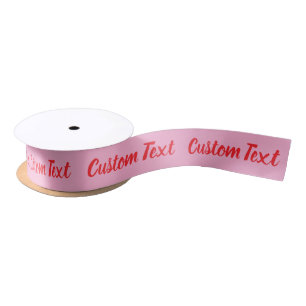 Ruban En Satin Modèle de texte élégant rose clair et rouge script