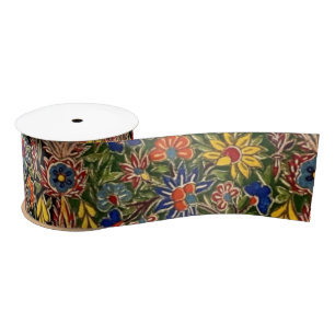 Ruban En Satin Modèle Floral Multicolore vintage