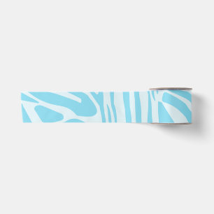 Ruban En Satin Modèle Zèbre Bleu