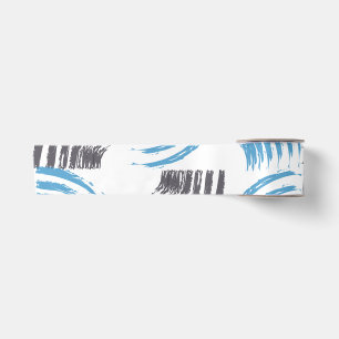 Ruban En Satin Modern, cool, trendy blue abstract brush strokes