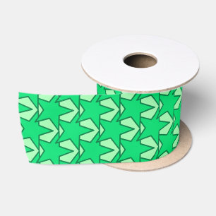 Ruban En Satin Moderne Star Géométrique - vert émeraude et men
