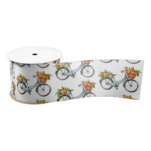 Ruban En Satin Moderne tendance Bicycle fruit orange