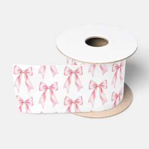 Ruban En Satin Moderne Tendance Mignon Coquette Motif Nœud Rose