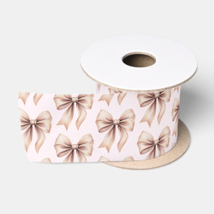 Ruban En Satin Moderne Tendance Mignon Coquette Motif Nœud Rose