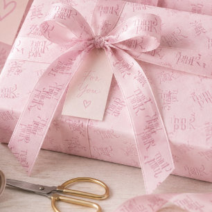 Ruban En Satin Monogramme à motif aquarelle Think Pink 