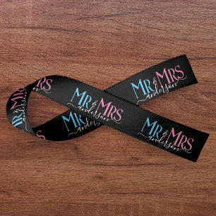 Ruban En Satin Monsieur et Madame Jeune Couple Cadeau de Mariage 