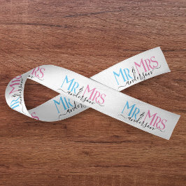 Ruban En Satin Monsieur et Madame Jeune Couple Cadeau de Mariage