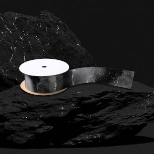 Ruban En Satin Moody Agate Onyx Black Silver Vampy Goth Parties
