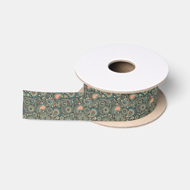 Ruban En Satin Motif 3 de Paisley (Bobine)