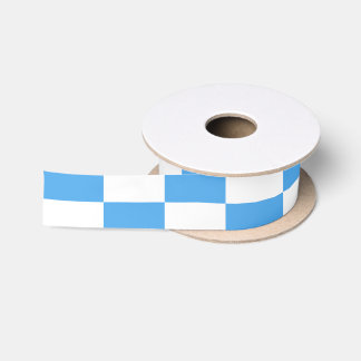 Ruban En Satin Motif à carreaux bleu et blanc
