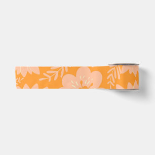 Ruban En Satin Motif à fleurs orange Fuzz Vintage rétro
