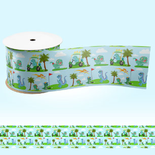 Ruban En Satin   Motif adorable dinosaure golf enfants 