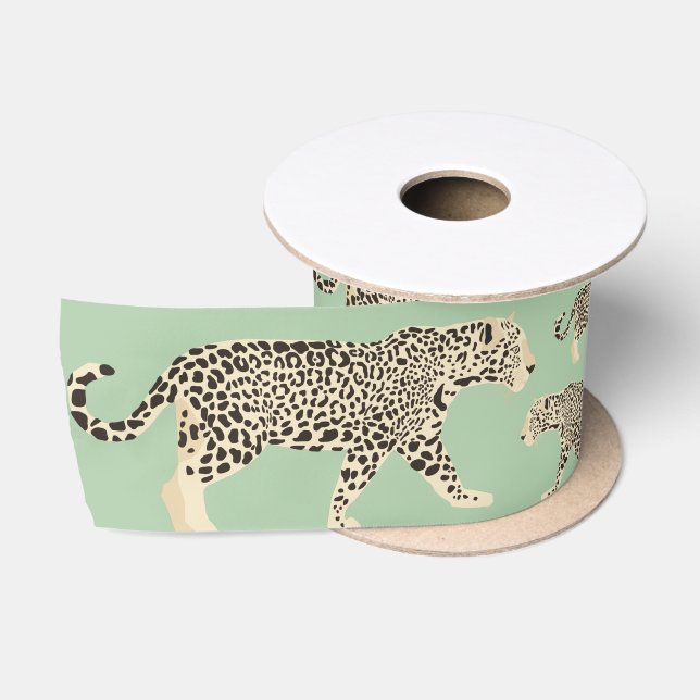 Ruban En Satin Motif animal Jungle Jaguar (Bobine)