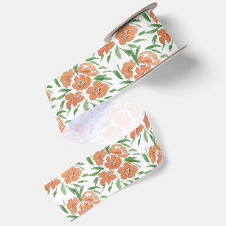 Ruban En Satin Motif aquarelle floral vibrant frais