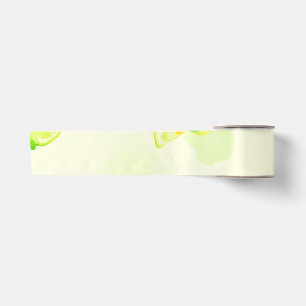 Ruban En Satin Motif aquarelle tranches de citron vert Art Citron