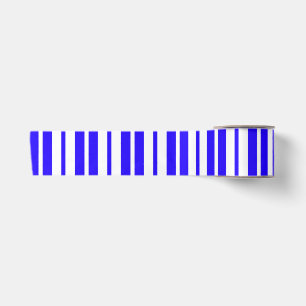 Ruban En Satin Motif Bleu Blanc Vertical Grilles