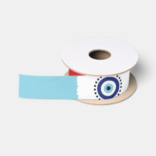 Ruban En Satin Motif Carré coloré des yeux grecs