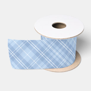 Ruban En Satin Motif carreaux bleus