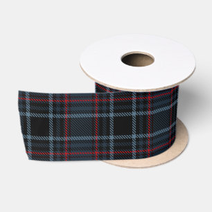 Ruban En Satin Motif carreaux tartan bleu prépa classique