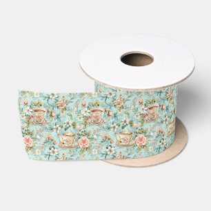 Ruban En Satin Motif carrelé à thé mignon